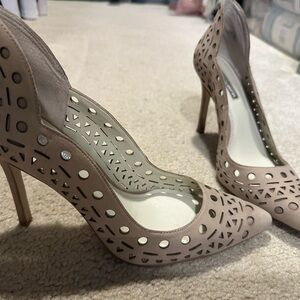 BCBGeneration Elegant Beige Cutout Women's Heels
